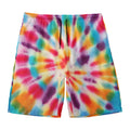 Bright Swirl Tie Dye Print Men's Swim Trunks