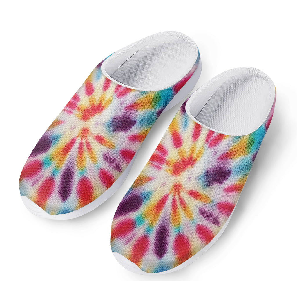 Bright Swirl Tie Dye Print Mesh Casual Shoes