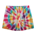 Bright Swirl Tie Dye Print Mesh Shorts