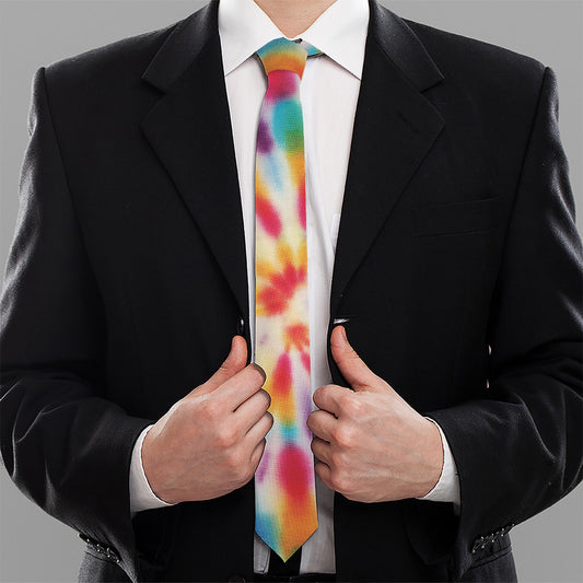 Bright Swirl Tie Dye Print Necktie