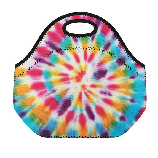 Bright Swirl Tie Dye Print Neoprene Lunch Bag