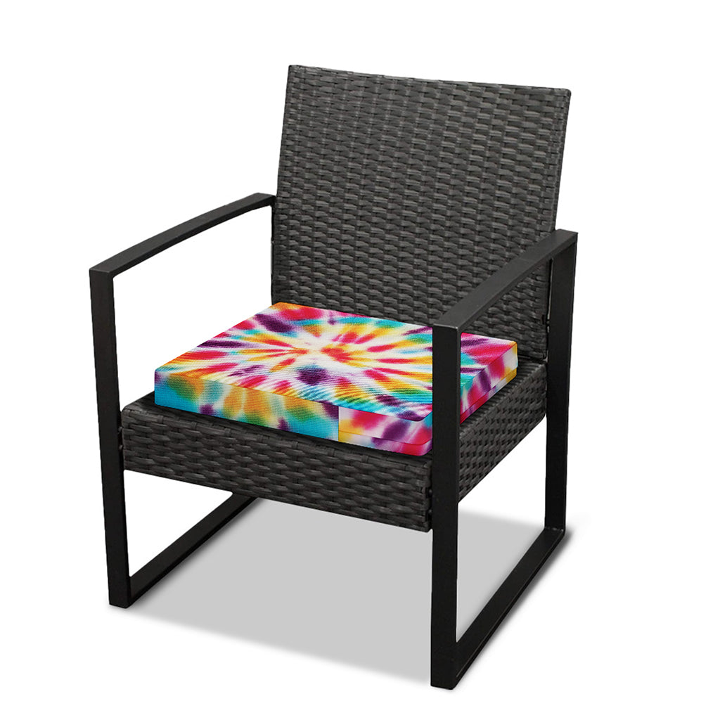 Bright Swirl Tie Dye Print Outdoor Seat Cushion Cover