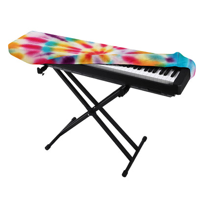 Bright Swirl Tie Dye Print Piano Keyboard Cover