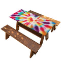 Bright Swirl Tie Dye Print Picnic Table Cover