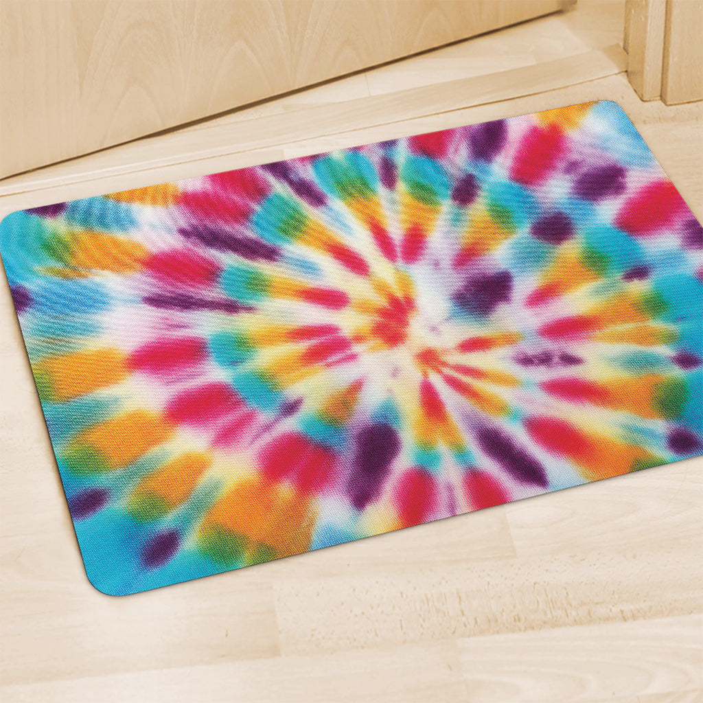 Bright Swirl Tie Dye Print Polyester Doormat