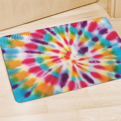 Bright Swirl Tie Dye Print Polyester Doormat