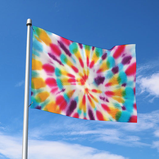 Bright Swirl Tie Dye Print Polyester Flag