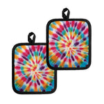 Bright Swirl Tie Dye Print Pot Holders