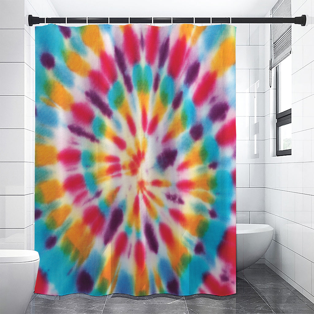 Bright Swirl Tie Dye Print Premium Shower Curtain