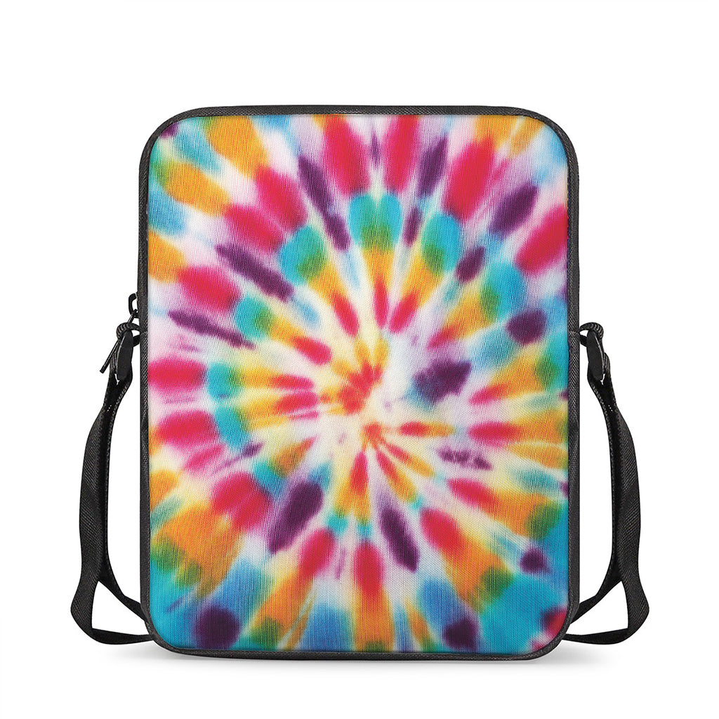 Bright Swirl Tie Dye Print Rectangular Crossbody Bag