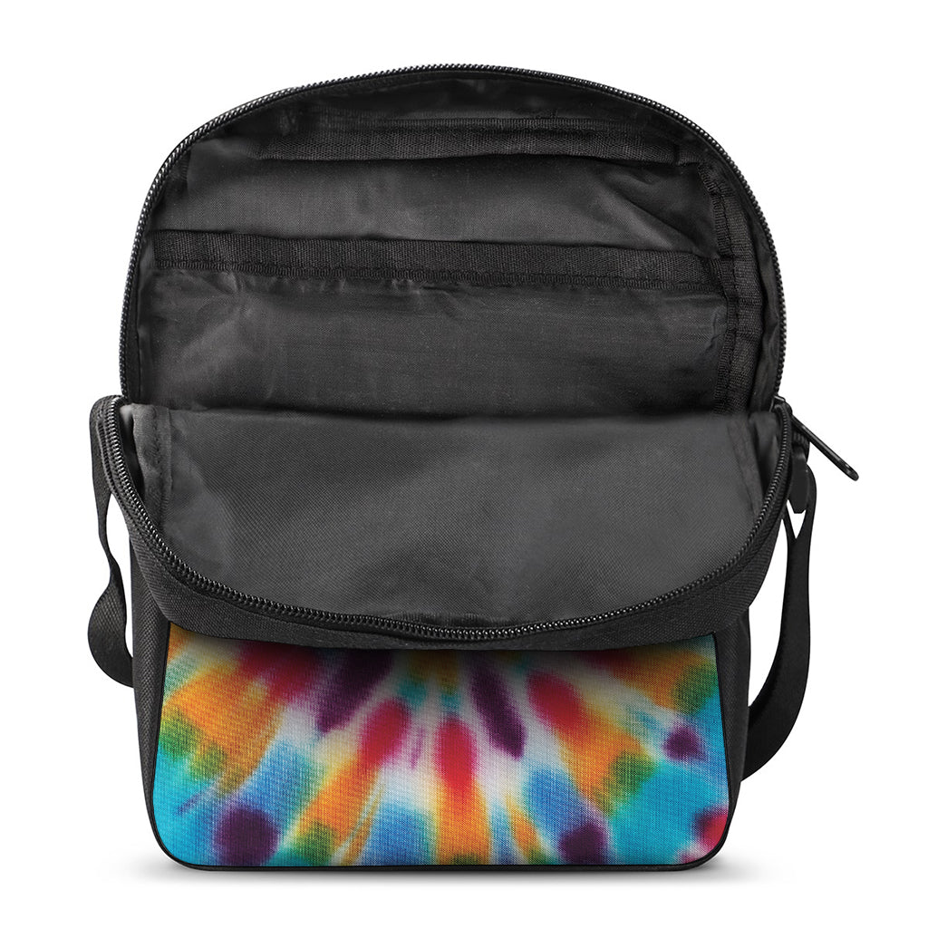 Bright Swirl Tie Dye Print Rectangular Crossbody Bag