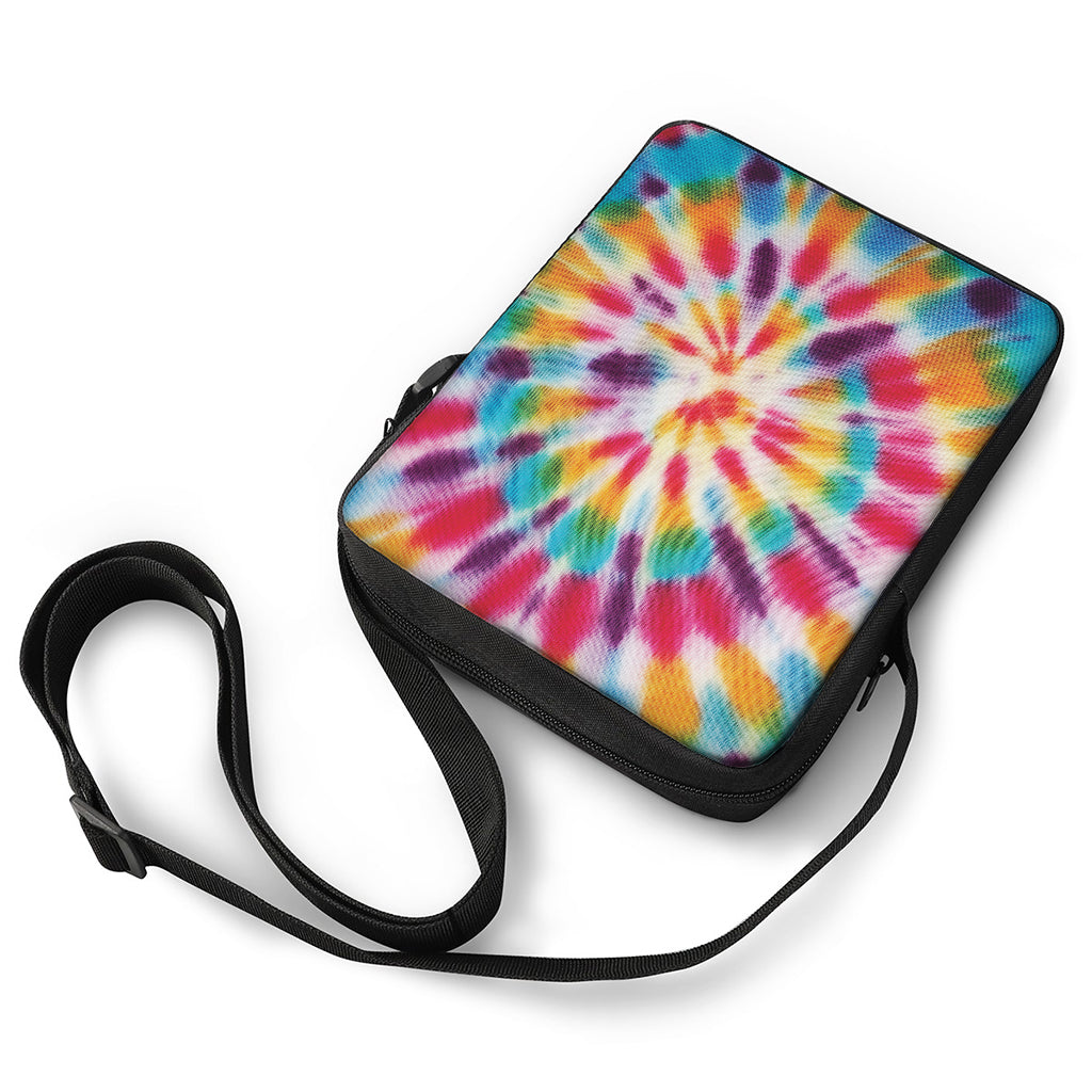 Bright Swirl Tie Dye Print Rectangular Crossbody Bag