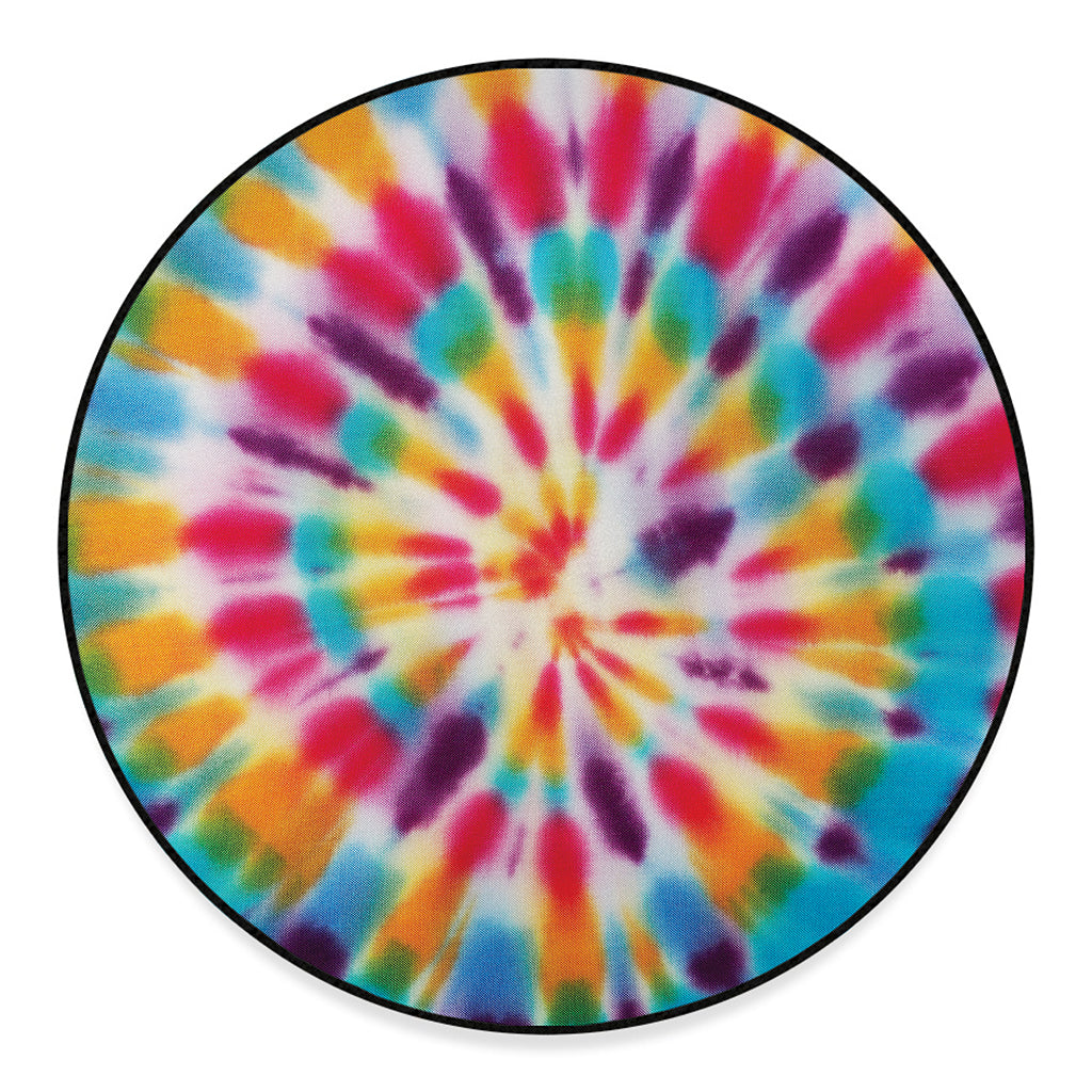 Bright Swirl Tie Dye Print Round Floor Mat