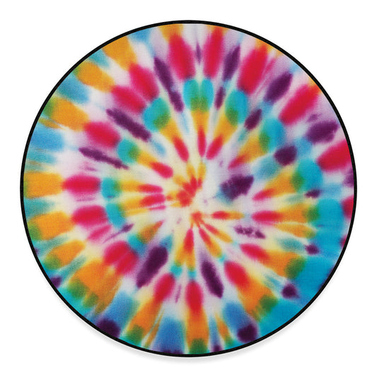 Bright Swirl Tie Dye Print Round Floor Mat