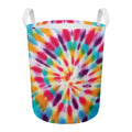 Bright Swirl Tie Dye Print Round Laundry Basket