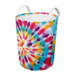 Bright Swirl Tie Dye Print Round Laundry Basket