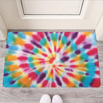 Bright Swirl Tie Dye Print Rubber Doormat