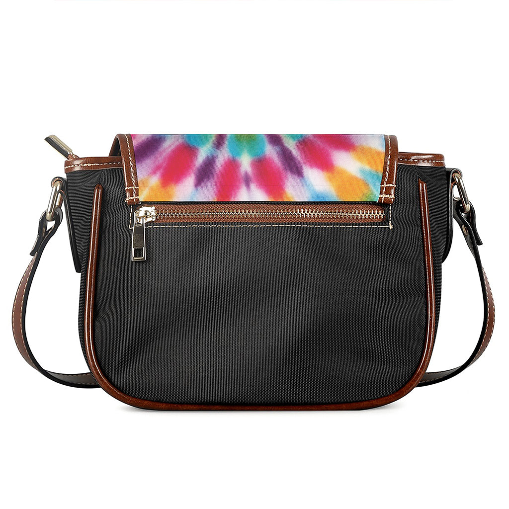 Bright Swirl Tie Dye Print Saddle Bag