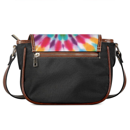 Bright Swirl Tie Dye Print Saddle Bag