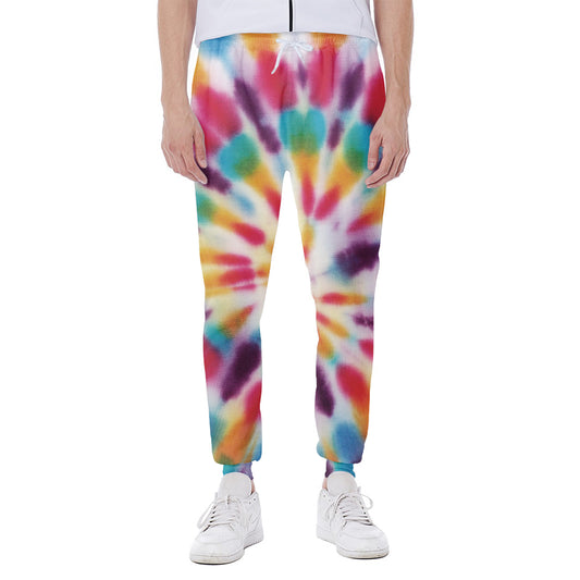 Bright Swirl Tie Dye Print Scuba Joggers