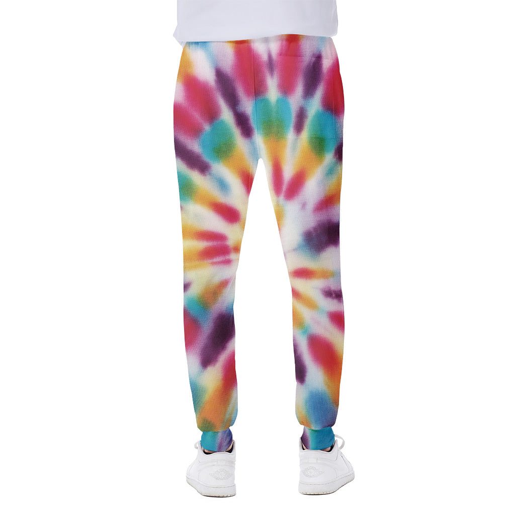 Bright Swirl Tie Dye Print Scuba Joggers