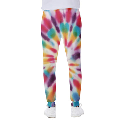 Bright Swirl Tie Dye Print Scuba Joggers