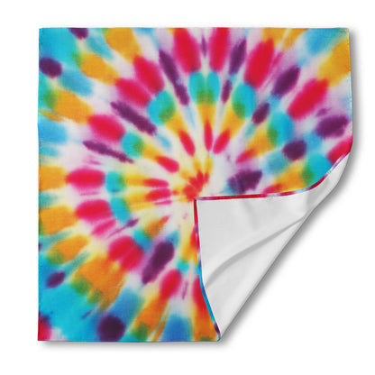 Bright Swirl Tie Dye Print Silk Bandana