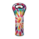 Bright Swirl Tie Dye Print Single Neoprene Wine Tote