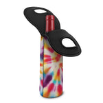 Bright Swirl Tie Dye Print Single Neoprene Wine Tote