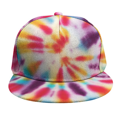 Bright Swirl Tie Dye Print Snapback Cap