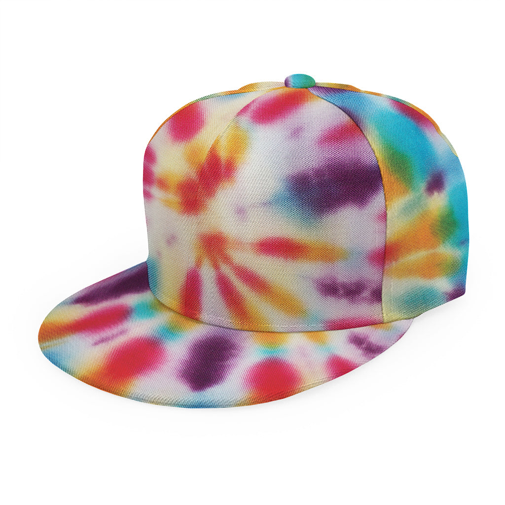 Bright Swirl Tie Dye Print Snapback Cap