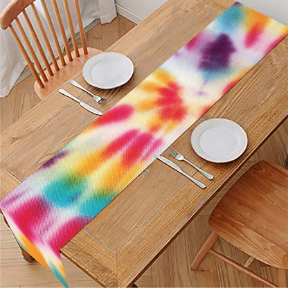 Bright Swirl Tie Dye Print Table Runner