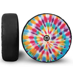Bright Swirl Tie Dye Print Tire Cover With Camera Hole