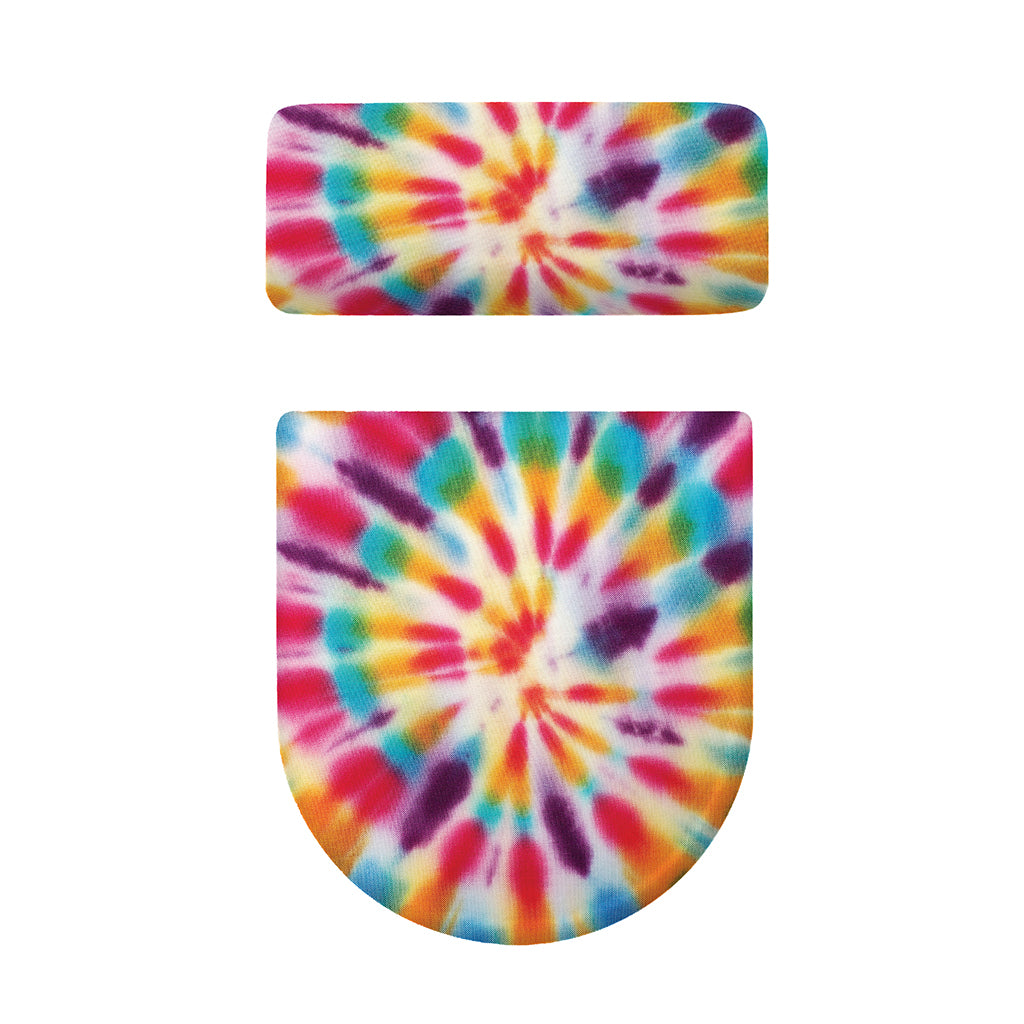Bright Swirl Tie Dye Print Toilet Lid And Tank Cover Set