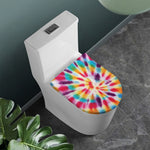 Bright Swirl Tie Dye Print Toilet Lid Cover