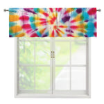 Bright Swirl Tie Dye Print Window Valance
