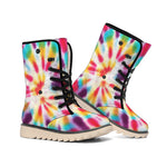 Bright Swirl Tie Dye Print Winter Boots