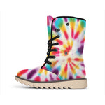 Bright Swirl Tie Dye Print Winter Boots