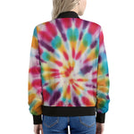 Bright Swirl Tie Dye Print Women's Bomber Jacket