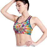 Bright Swirl Tie Dye Print Women's Sports Bra