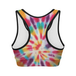 Bright Swirl Tie Dye Print Women's Sports Bra