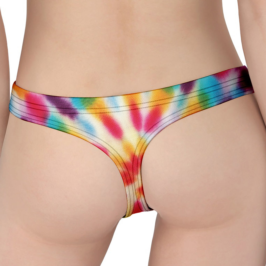 Bright Swirl Tie Dye Print Women's Thong