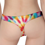 Bright Swirl Tie Dye Print Women's Thong