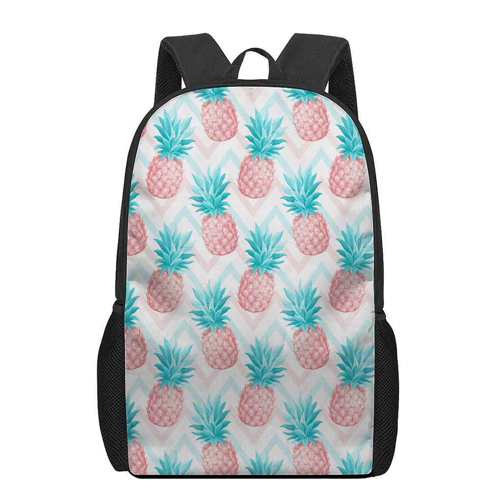 Bright Zig Zag Pineapple Pattern Print 17 Inch Backpack