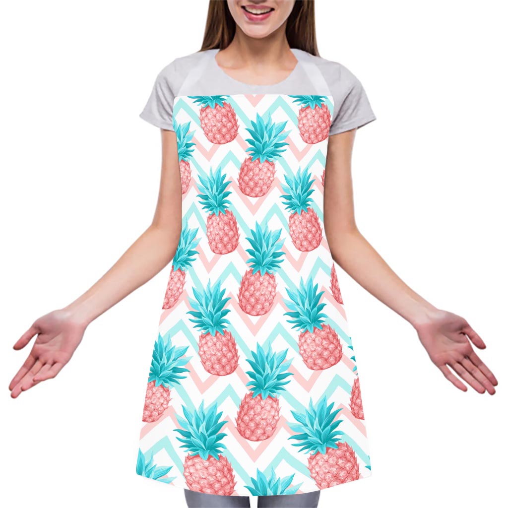 Bright Zig Zag Pineapple Pattern Print Adjustable Apron