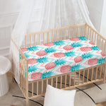 Bright Zig Zag Pineapple Pattern Print Baby Crib Sheet