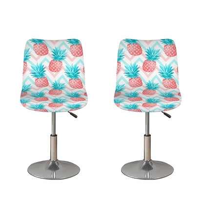 Bright Zig Zag Pineapple Pattern Print Bar Stool Covers