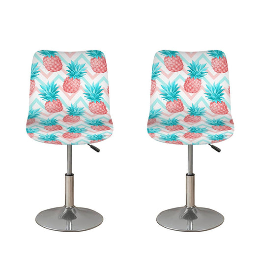 Bright Zig Zag Pineapple Pattern Print Bar Stool Covers