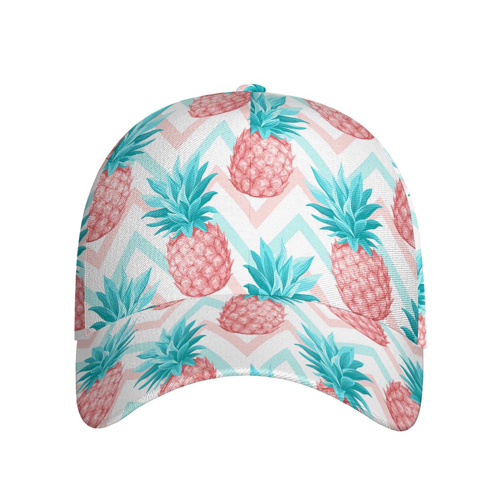 Bright Zig Zag Pineapple Pattern Print Baseball Cap