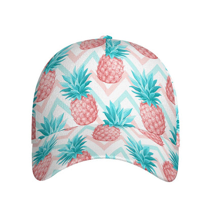 Bright Zig Zag Pineapple Pattern Print Baseball Cap